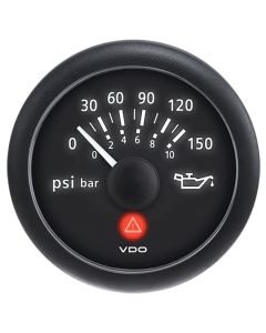 Viewline Onyx Series Black Face Gauges - Oil Pressure Gauge (150 PSI)