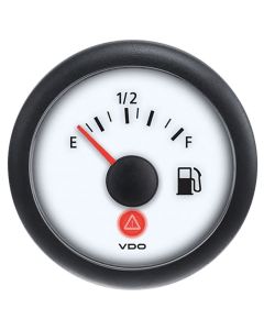 Viewline Ivory Series White Face Gauges - Fuel Gauge