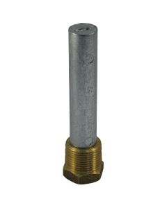 Zinc Engine Anode with Brass Plugs (2” L x 1/4” D)