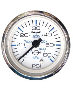 Chesapeake White Stainless Steel Gauges - Water Pressure Gauge Kit (60 PSI)