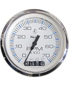 Chesapeake White Stainless Steel Gauges - Tachometer with SystemCheck Indicator