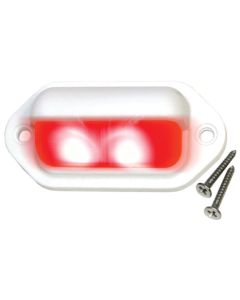 L.E.D. Companion Way Light (White Bezel, 2 Red LEDs)