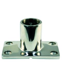 Cast Stainless Steel Rail Fitting - 90° Rectangular Base (1” OD Tubing)