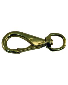 Solid Brass Swivel Eye Snap Hooks (3-1/4” L x 5/8” ID)