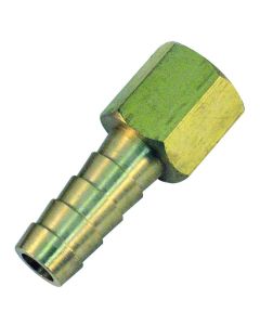 Machined Brass Female Fuel Hose Barb (1/4” FNPT x 1/4”)