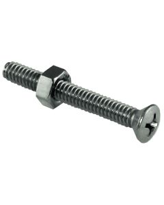 Phillips Oval Machine Screws with Nut (8-32 x 1, 5 pcs)