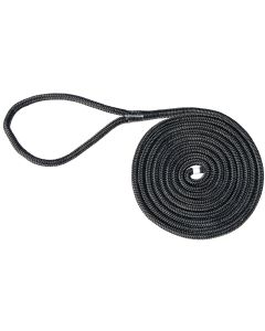 Double Braided Nylon Dock Line (5/8” x 15’, Black)