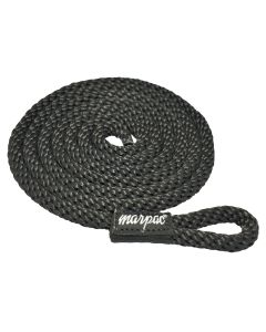 Braided MFP Fender Line with 2” Loop (3/8” x 48”, Black)