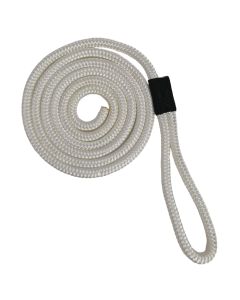 Double Braided Nylon Fender Lines with 6” Loop (3/8” x 72”, White)