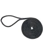 Double Braided Nylon Dock Line (1/2” X 25’, Black)